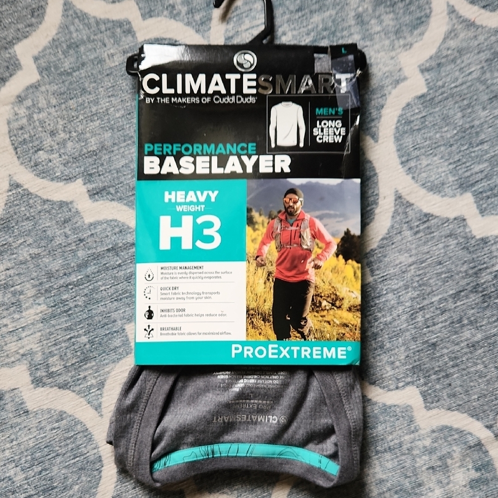ClimateSmart Baselayer Long Sleeve Crew Top, Size L, Heavyweight, NWT